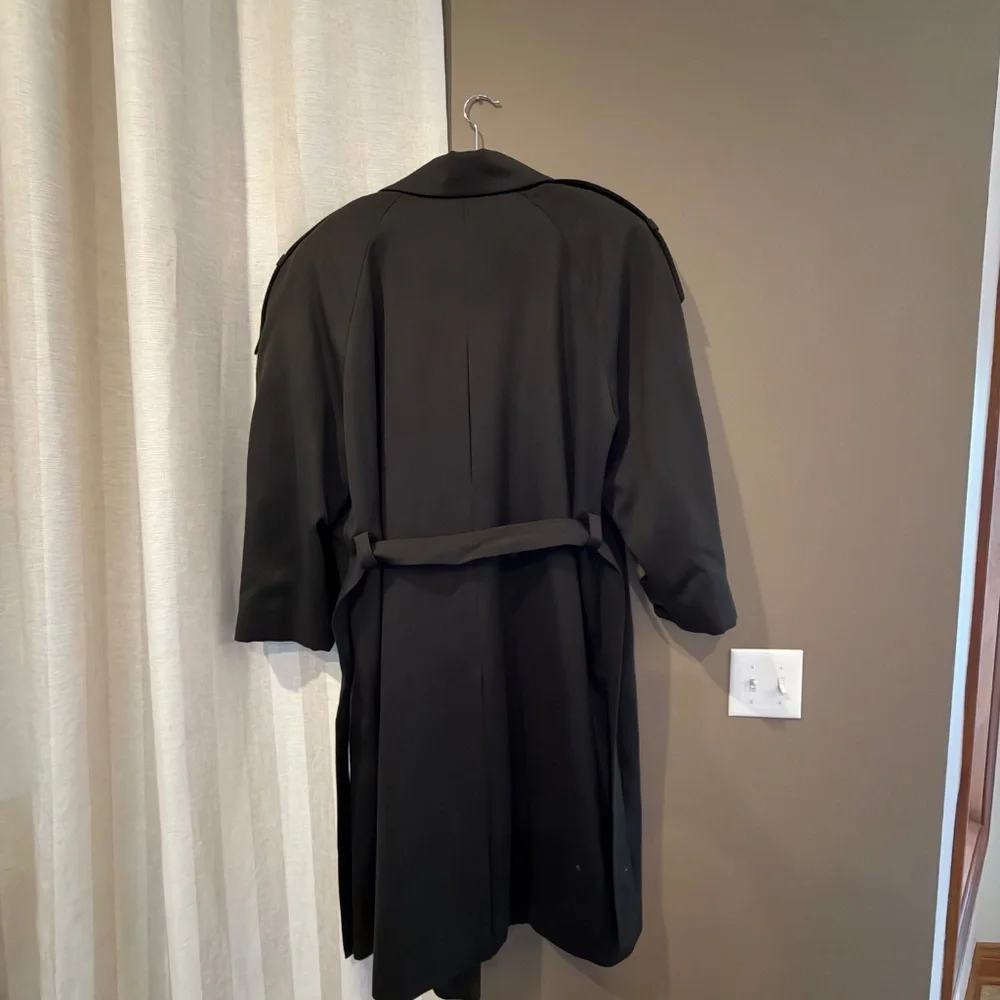 Vintage 90's Bachrach Men's Wool Double breasted Olive Green Dress Coat, Size 40